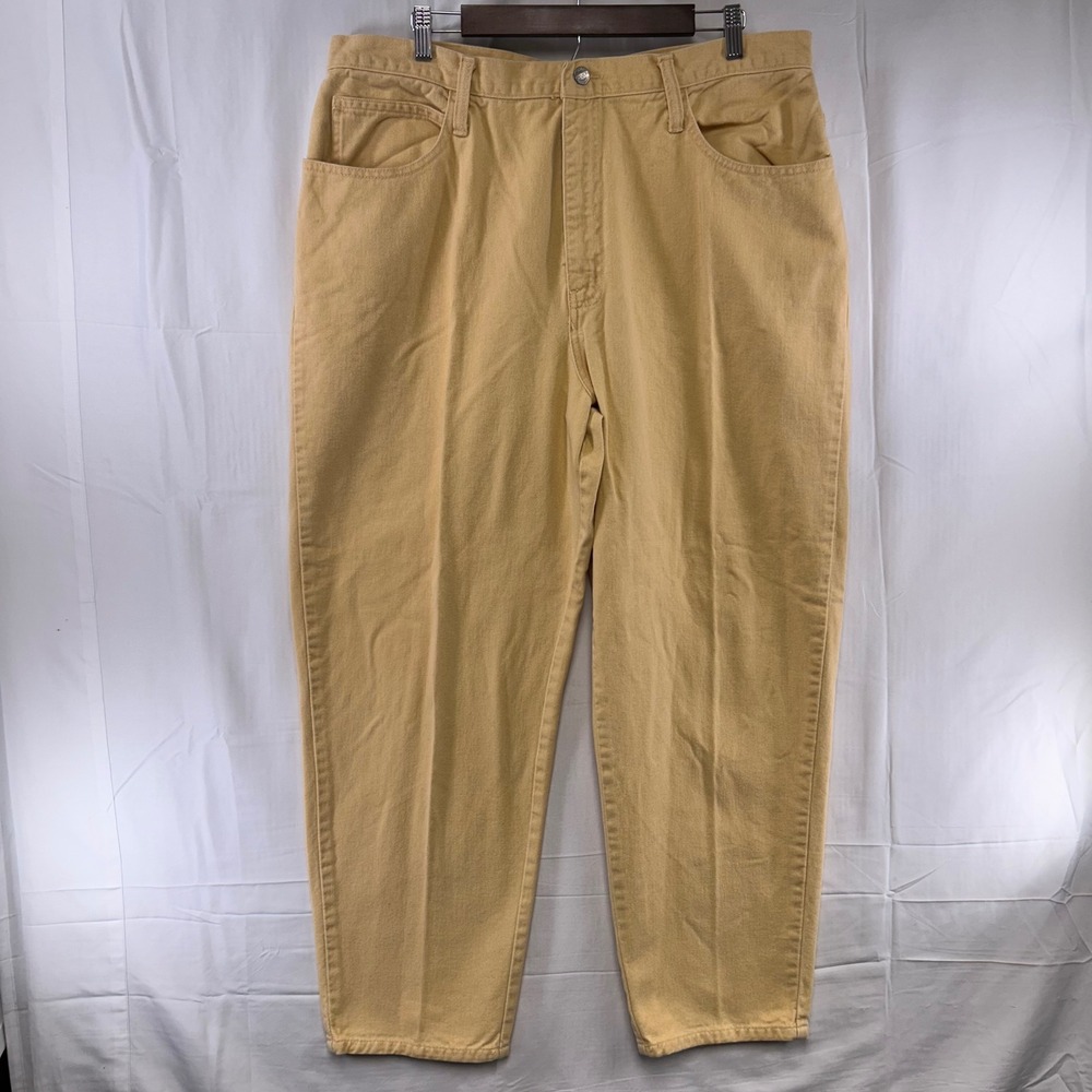 Sasson Vintage Jeans Womens 24 Mustard Yellow High Waisted Tapered Cotton 38x29
